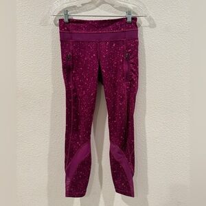 Lululemon Athletica Inspire Tight II Geo Regal Plum Ankle Cropped Leggings 4